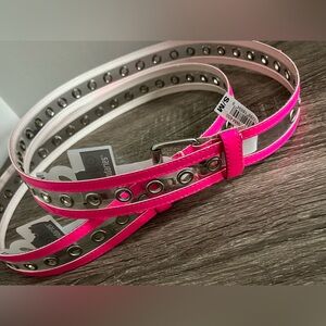 2-Women’s Junior No Boundaries Hot Pink Clear Belt Small Medium NWT